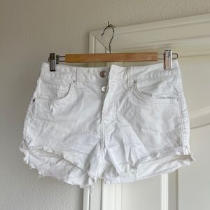 FOREVER 21 WHITE DENIM SHORT SHORTS